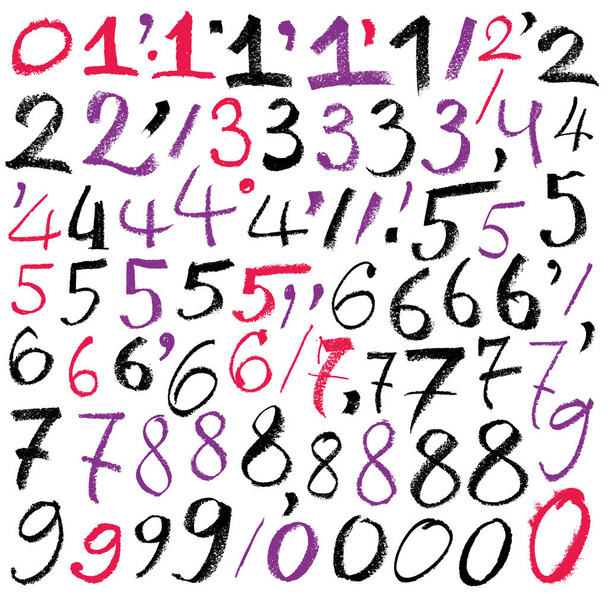 Набор чисел, написанных мелом или карандашом
. - Вектор,изображение