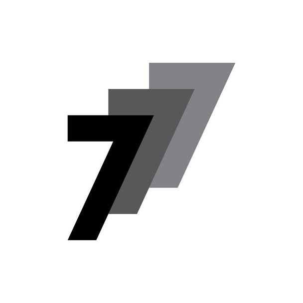 Hármas szám 7 logó tervezési vektor - Vektor, kép