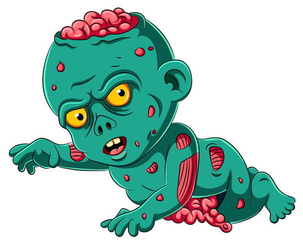 Enge baby Zombie cartoon - Vector, afbeelding