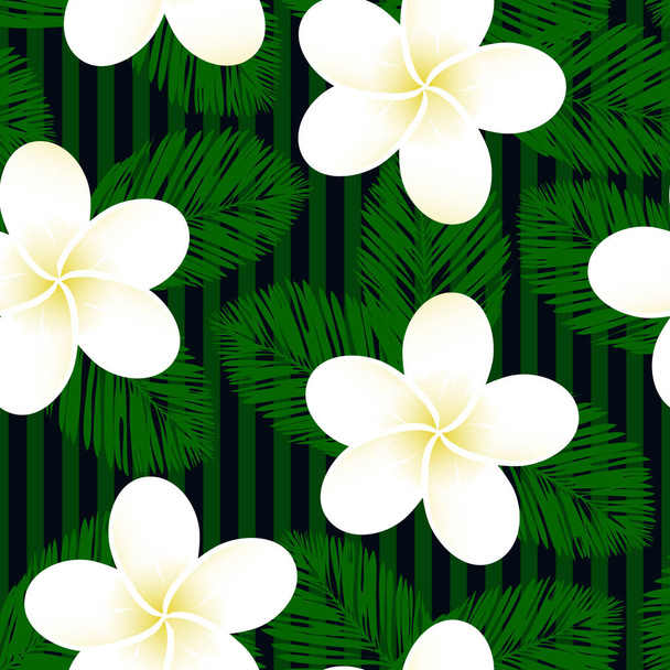 Modèle tropical vecteur rayé sans couture. Plumeria, frangipani. Exotique vecteur plage papier peint motif sans couture
. - Vecteur, image