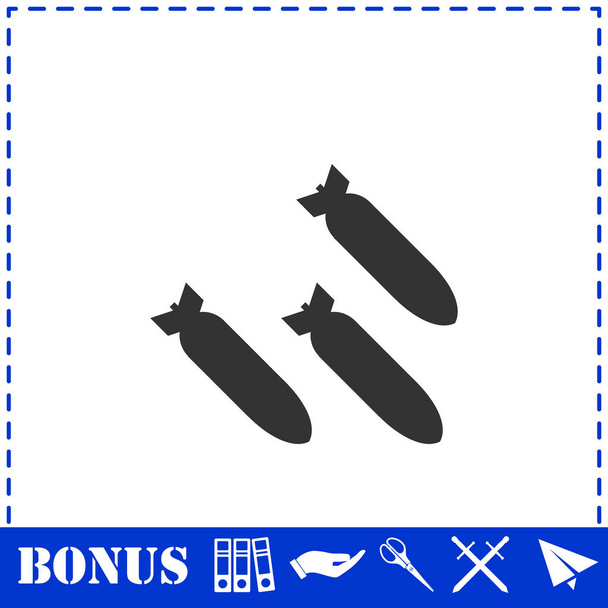 Bombing icon flat - Vector, Image