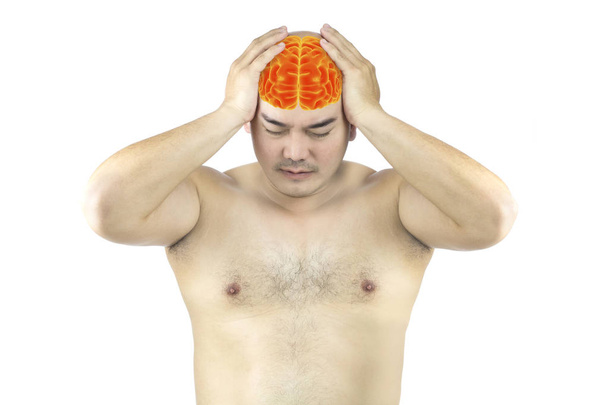 hombre dolor de cabeza migraña dolor cerebral cuidado de la salud
 - Foto, Imagen