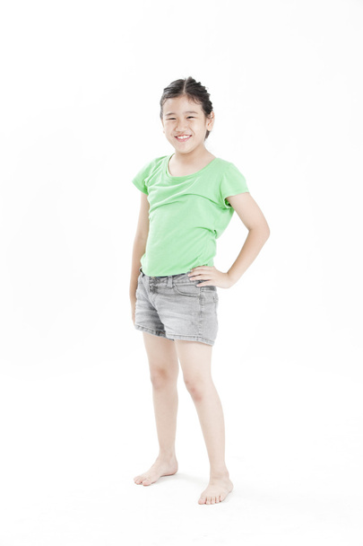 Portrait of pretty happy little asian girl - Foto, Imagem
