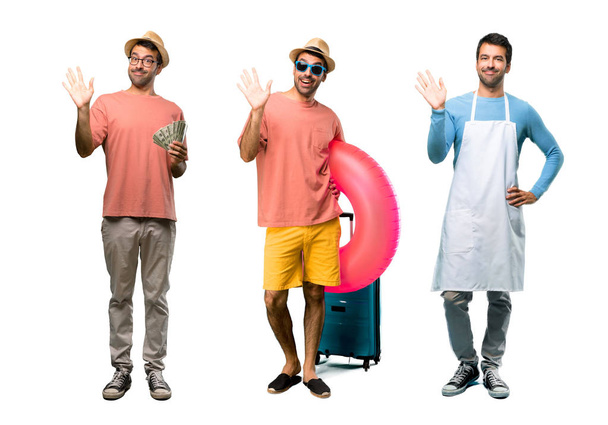 Ryhmä mies laskuja, kokki ja mies hattu ja aurinkolasit
 - Valokuva, kuva