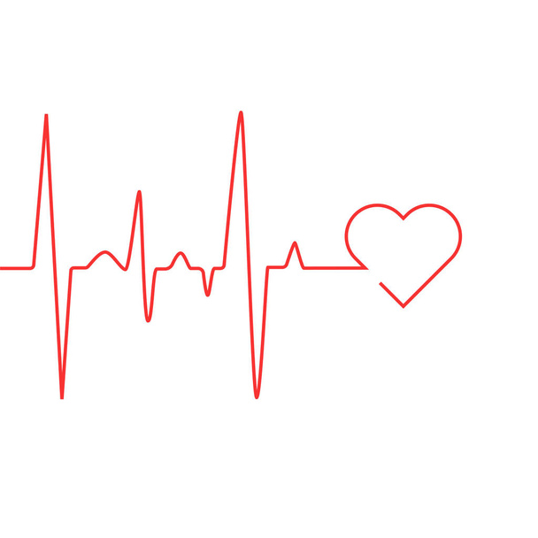 Cardiogramma della frequenza cardiaca utilizza uno sfondo bianco e una linea rossa
 - Vettoriali, immagini