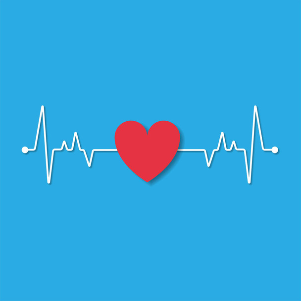 taglio carta contorno cuore cardiogramma con icona amore
 - Vettoriali, immagini
