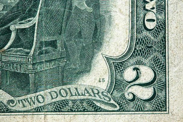 Kahden Yhdysvaltain dollarin seteli
 - Valokuva, kuva