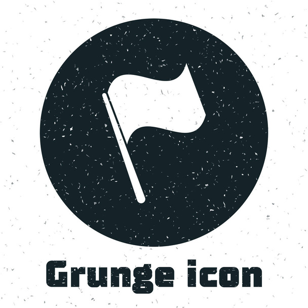 Grunge Flag icon isolated on white background. Vector Illustration - Vector, Image