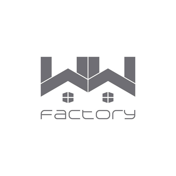 letra w casa fábrica símbolo logo vector
 - Vector, imagen