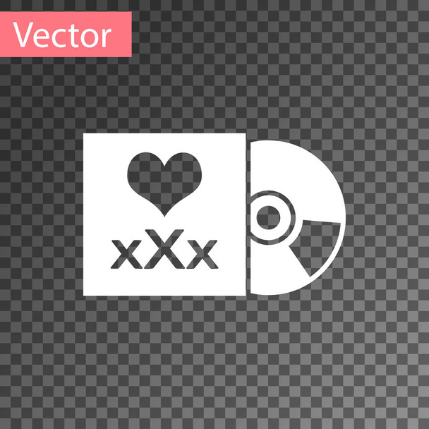 Λευκό δίσκο με επιγραφή XXX εικονίδιο απομονώνεται σε διαφανές φόντο. Σύμβολο περιορισμού ηλικίας. 18 συν σύμβολο περιεχομένου. Κανάλι ενηλίκων. Απεικόνιση διανυσματικών φορέων - Διάνυσμα, εικόνα