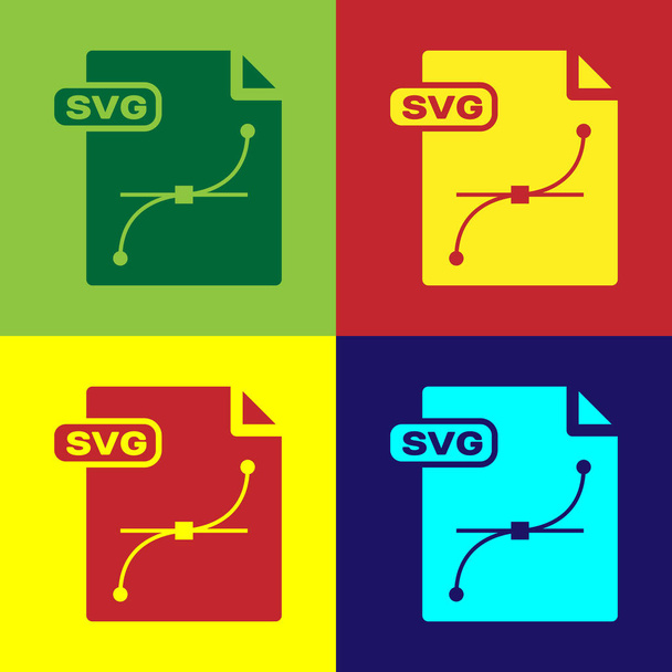 Dokument pliku SVG kolorów. Pobierz ikonę przycisku SVG na białym tle. Symbol pliku SVG. Ilustracja wektorowa - Wektor, obraz