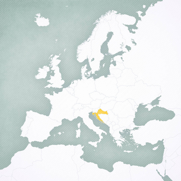 Mapa Evropy-Chorvatsko - Fotografie, Obrázek