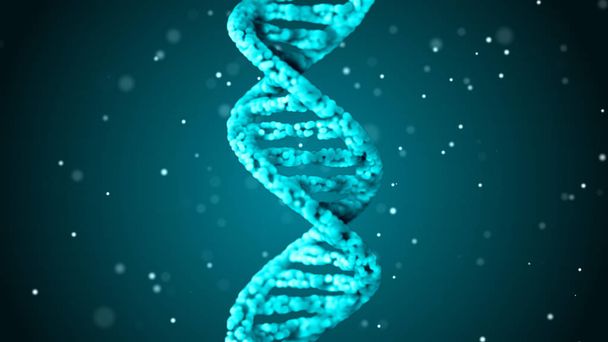 DNA. Abstrato 3d wireframe poligonal espiral molécula de DNA hélice. Antecedentes médicos
. - Foto, Imagem