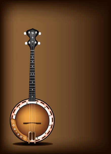 krásný banjo v tmavě hnědé pozadí - Vektor, obrázek