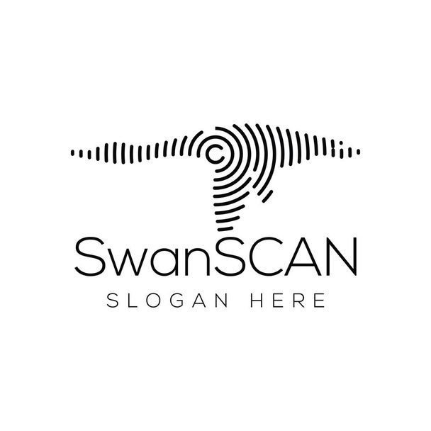 Swan Scan elemento vetor logotipo tecnologia. Modelo de logotipo de tecnologia animal
 - Vetor, Imagem