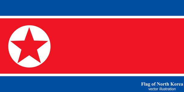 Bright gomb a zászló Észak-Korea. Zászló illusztráció. - Vektor, kép