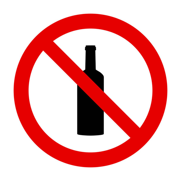 Bottle and prohibition sign - Vector, Image