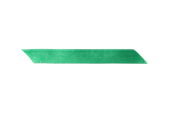 Green ribbon isolated on white background. Gift concept - Photo, Image