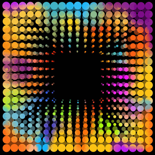 The background is framed of multicolored circles. Vector illustration - Vektör, Görsel