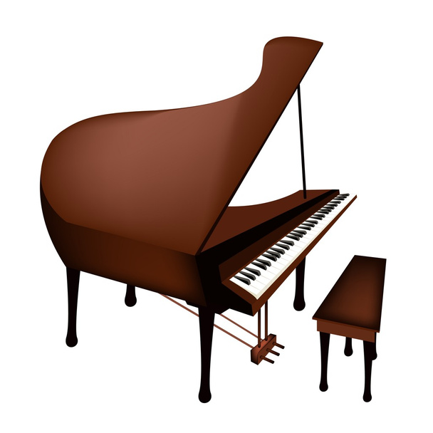 A Retro zongora elszigetelt fehér Background - Vektor, kép