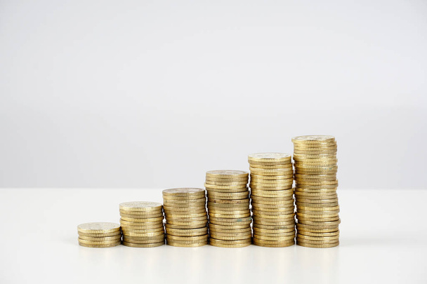 golden money coins in studio  - Фото, изображение