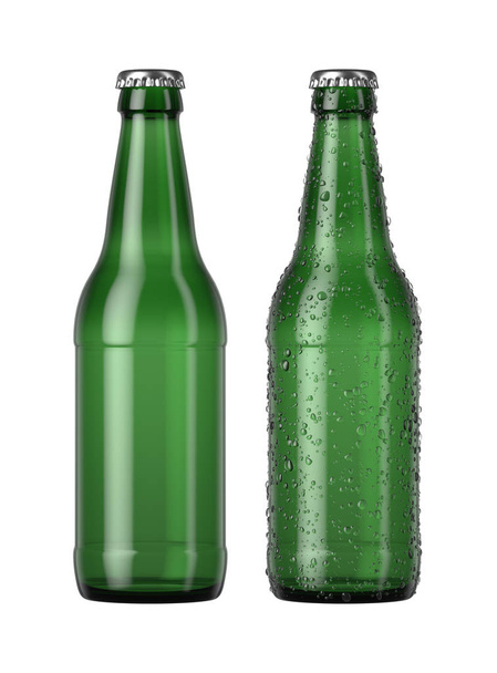 üres zöld sörösüveg - Fotó, kép