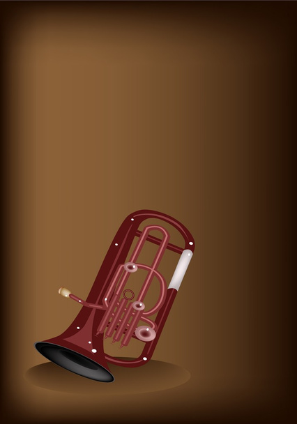 Музичні Euphonium на тлі темно коричневий - Вектор, зображення