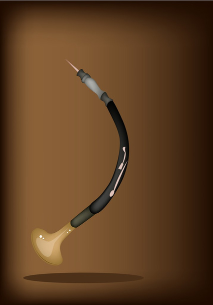Oboe da caccia op donkere bruine achtergrond - Vector, afbeelding