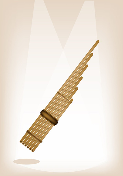 Три флейты на коричневом фоне
 - Вектор,изображение