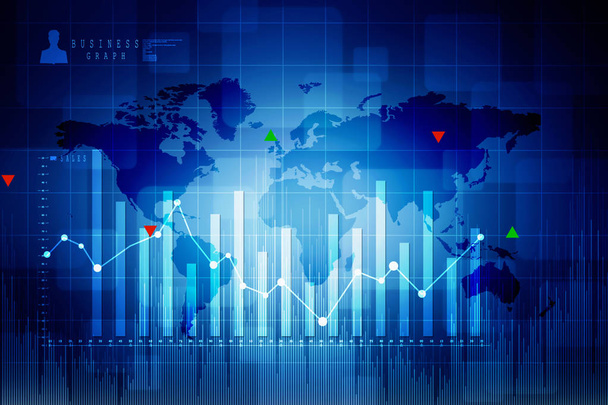 2d renderização Stock market conceito de negócios on-line. gráfico de negócios
  - Foto, Imagem