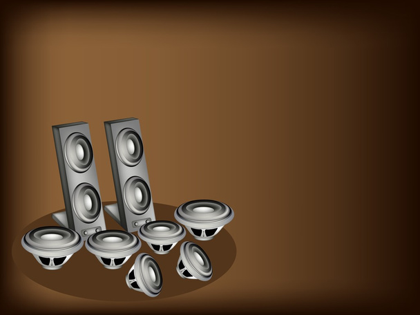A Set of Speaker on Dark Brown Background - Vector, Image