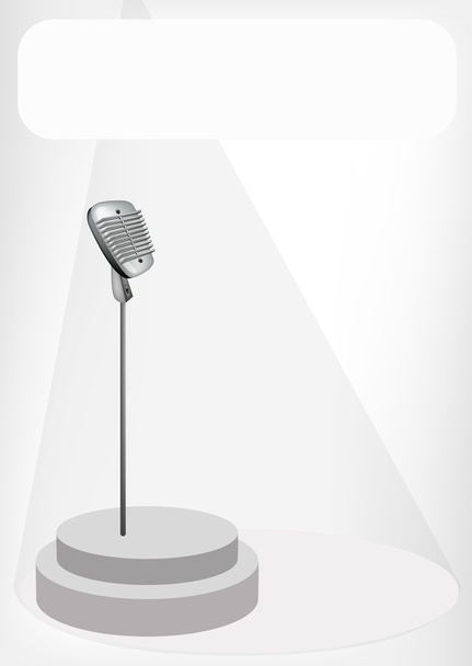 A Retro mikrofon fehér lobogóval - Vektor, kép
