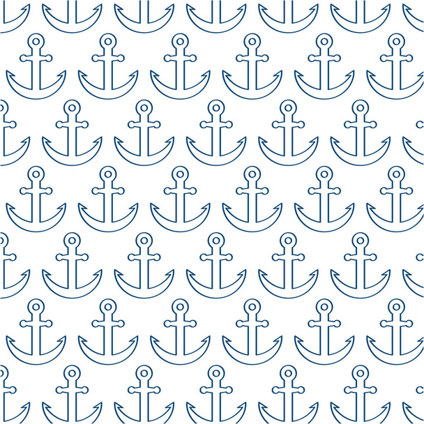 line anchor pattern, vector illustration - Wektor, obraz