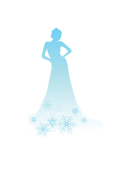 Woman in snow - Wektor, obraz