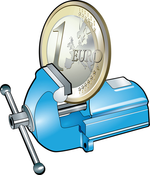 euro w imadła - Wektor, obraz
