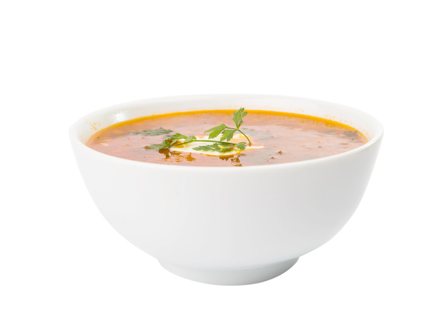 sopa con crema agria aislada
 - Foto, Imagen