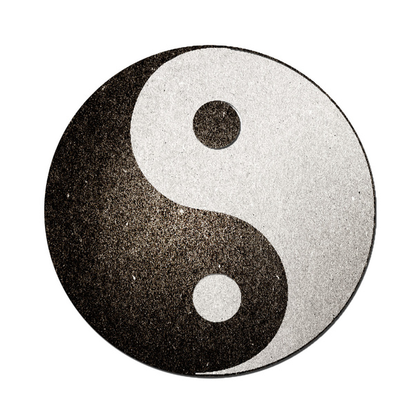 Ying yang σύμβολο του αρμονία και ισορροπία κομμένα και από pap ανακύκλωσης - Φωτογραφία, εικόνα