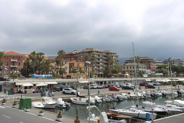 Chiavari, Italy - June 16, 2019: The port of Chiavari on the waterfront - Фото, зображення