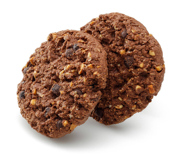 Chocolate and hazelnut cookies isolated - Fotó, kép