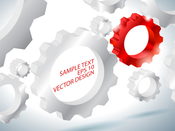 Engranajes rojos
 - Vector, Imagen