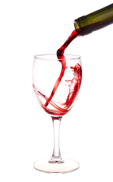 Rotwein aus einer Weinflasche - Foto, Bild