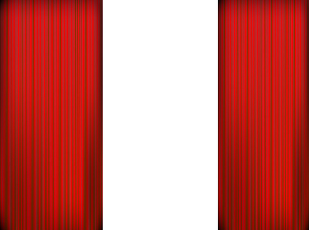 Red theater curtain - Vector, Image