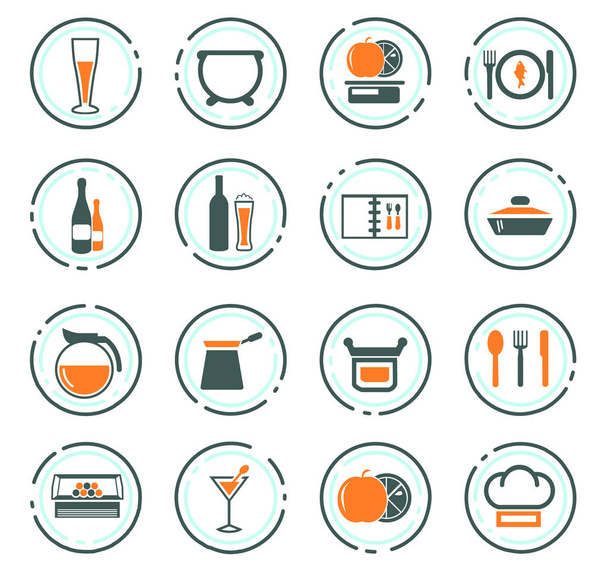Food and kitchen icons set - Vektor, obrázek