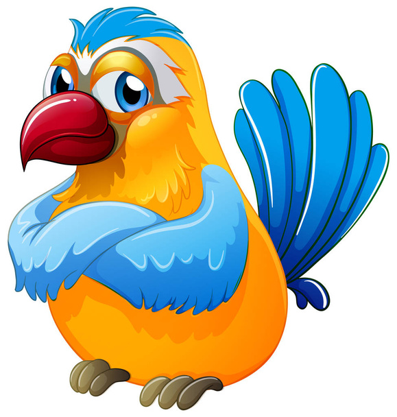 Cute parrot on white background - Vector, Image
