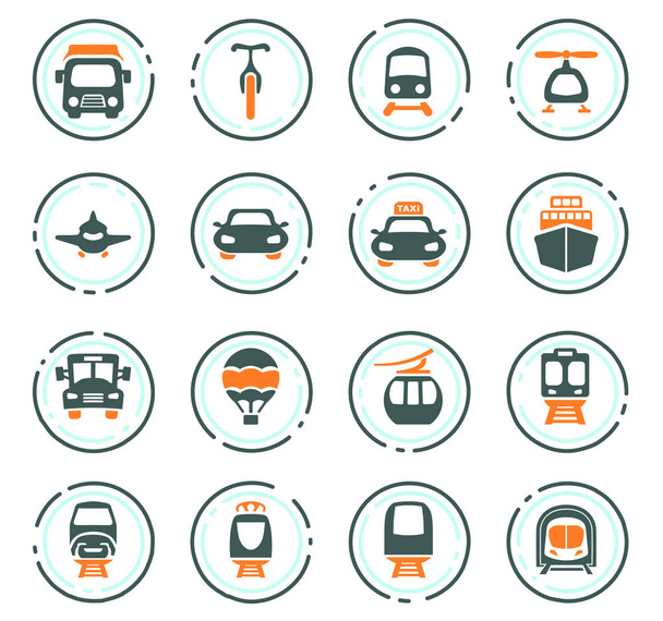 Public transport icons set - Vector, Image