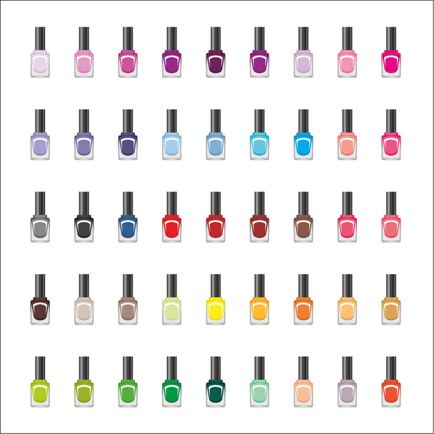 Set of nail polishes - Vector, Image