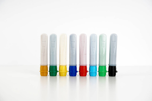 felt tip pens isolated on white in studio, colorful paint pens  - Foto, Bild