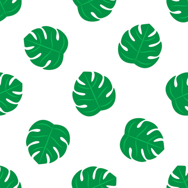 Trendy Tropical Leaves Vector Seamless Pattern. Floral organic background. - Vettoriali, immagini