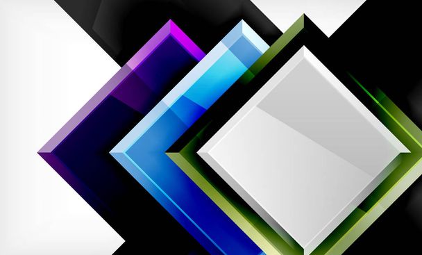 Bright colorful square shape blocks geometrical background - Vector, Image