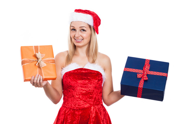 Happy Christmas woman with presents - Foto, Imagem